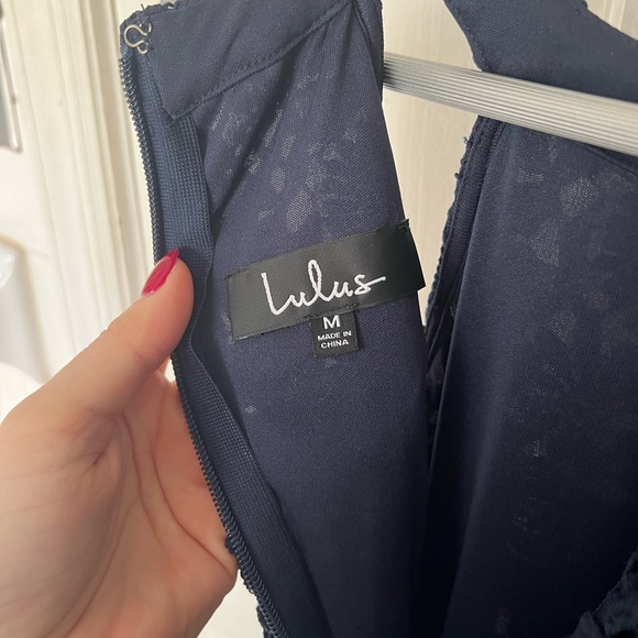 Love Poem Navy Blue Lace Mini Dress - Picture 8 of 8